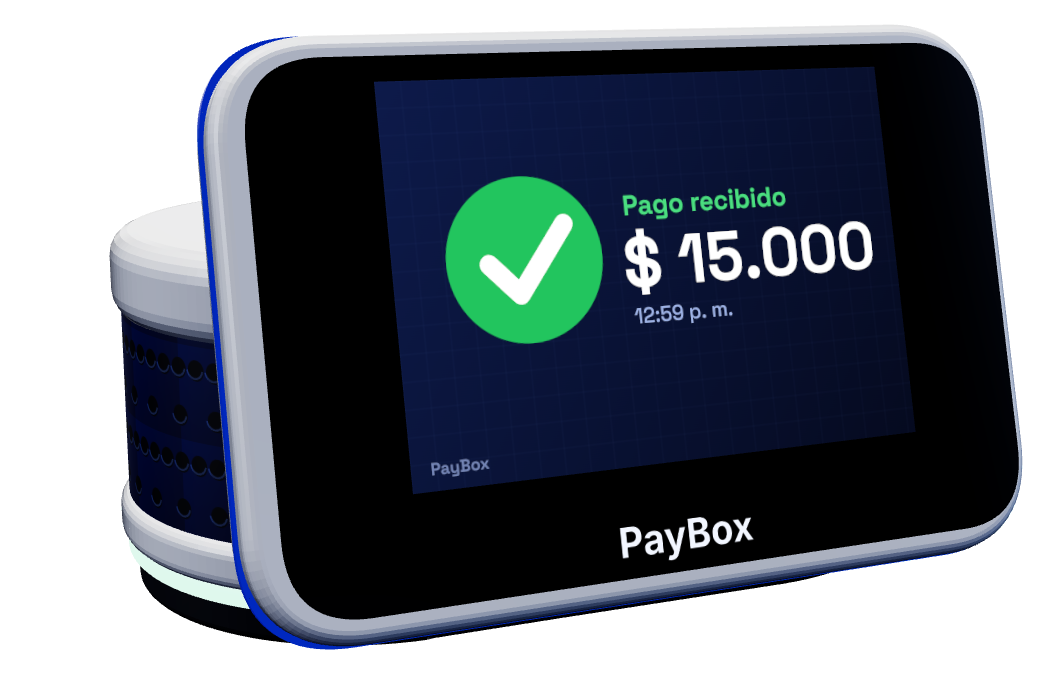 PayBox Halo mostrando un pago recibido